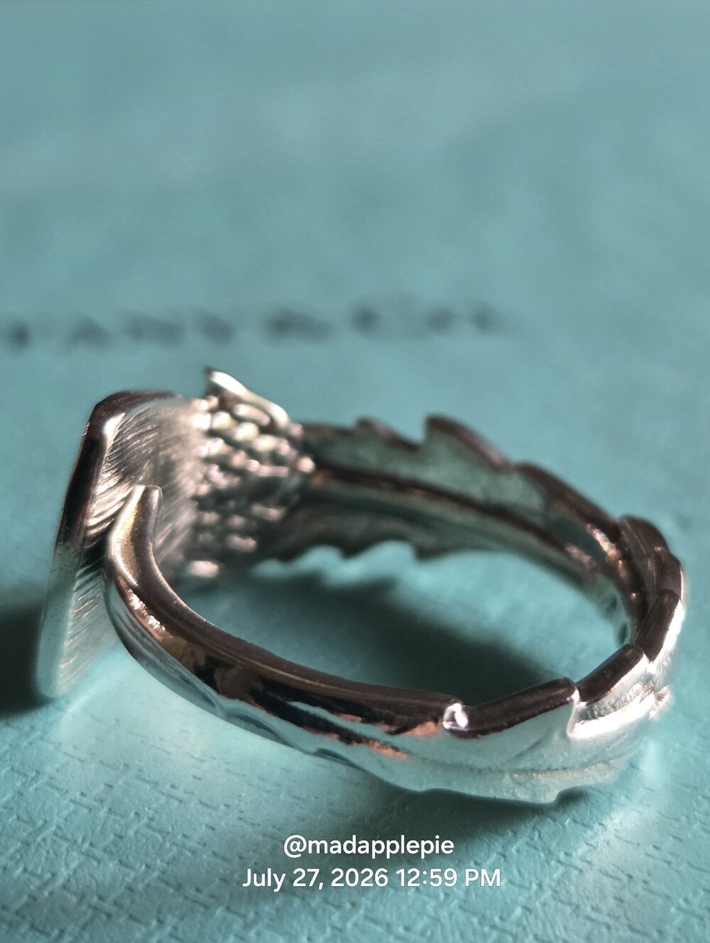 1885 Tiffany & Co. Thistle Spoon Ring In Sterling Silver Luxury Flower #62 - Picture 5 of 14